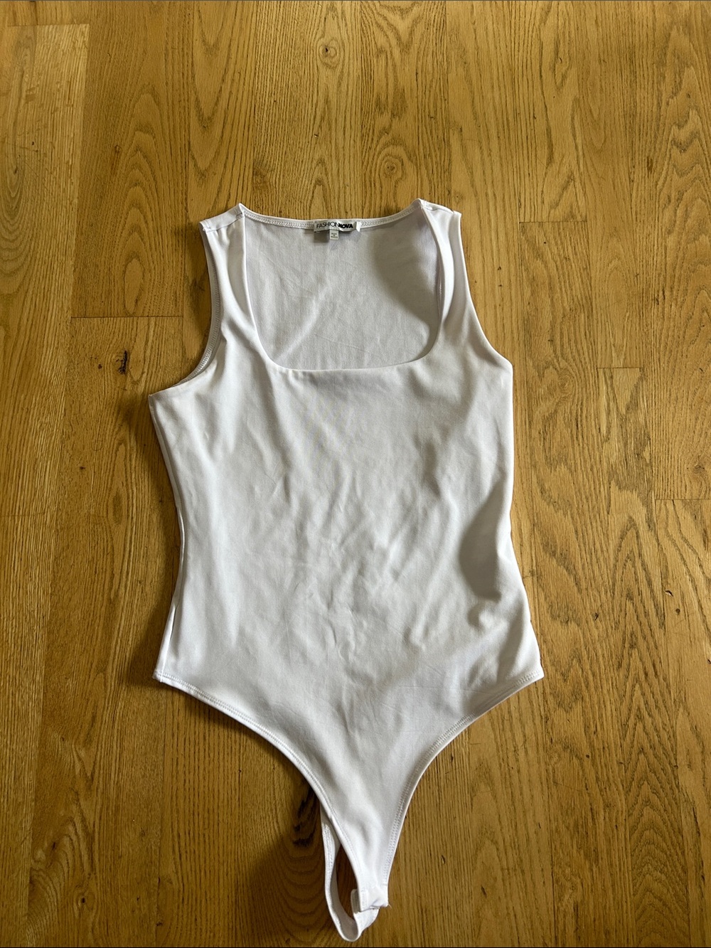 Fashion Nova White Scoop Neck Bodysuit